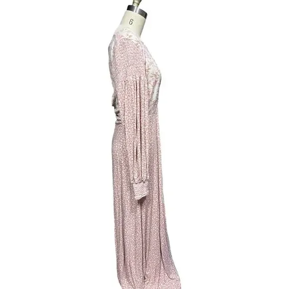 Free People Boho Love Story Floral Print Open Back Maxi Dress Size Large - Picture 4 of 6